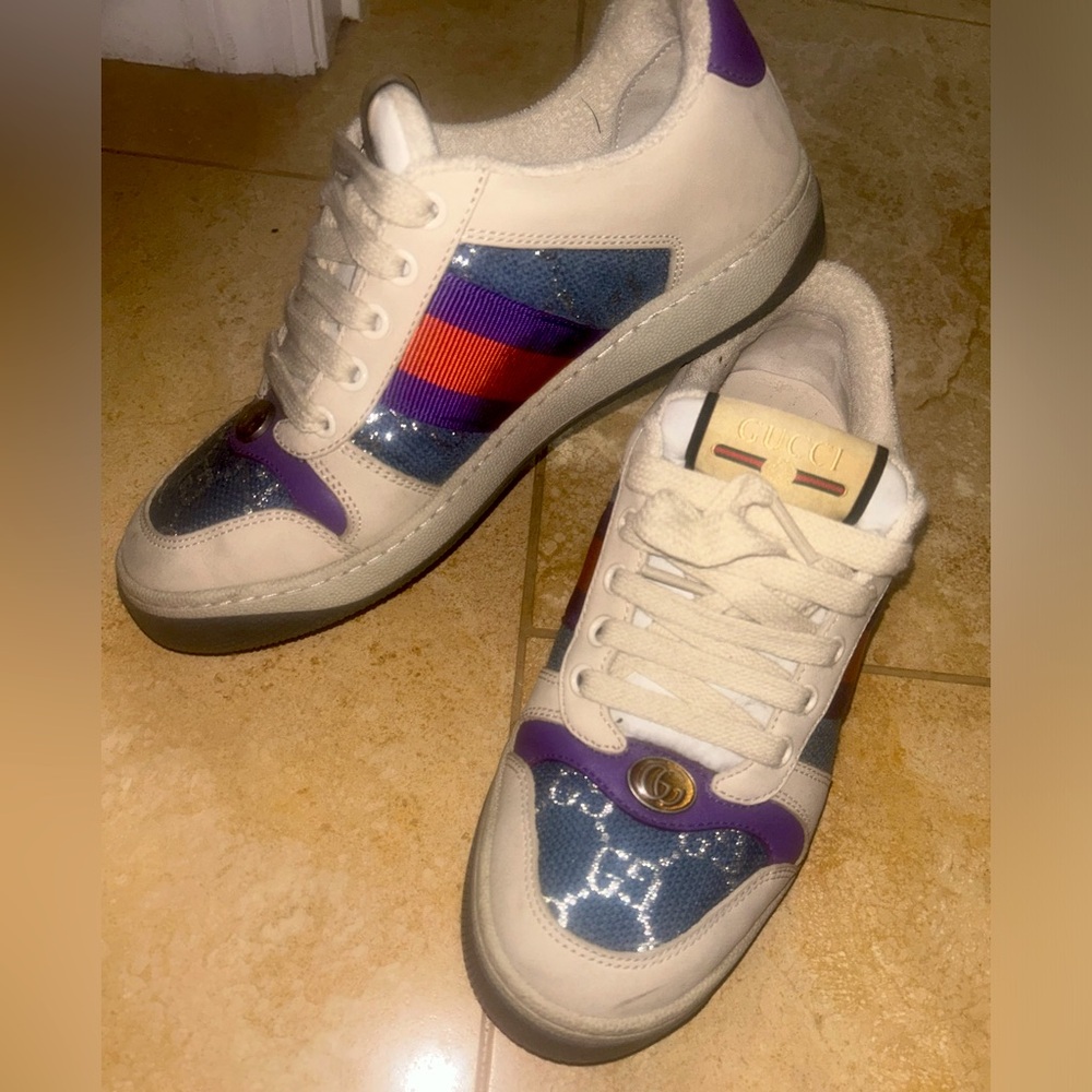 GUCCI  WOMEN'S SCREENER SNEAKER WITH CRYSTALS brand new